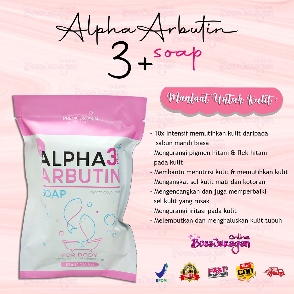 (BOSS) (BPOM) ALPHA ARBUTIN SOAP 80g - Sabun Alpha Arbutin 3 plus+