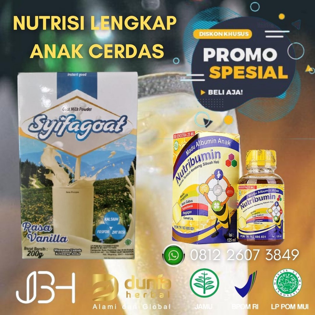 

Susu Kambing Etawa Syifagoat Vanilla Plus Nutribumin Nutrisi Lengkap Untuk Anak