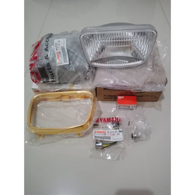 Reflektor Lampu Depan Kumplit Bentuk Oval Batok Ring Lampu Depan Rx King New Se Gold Rx King 2003