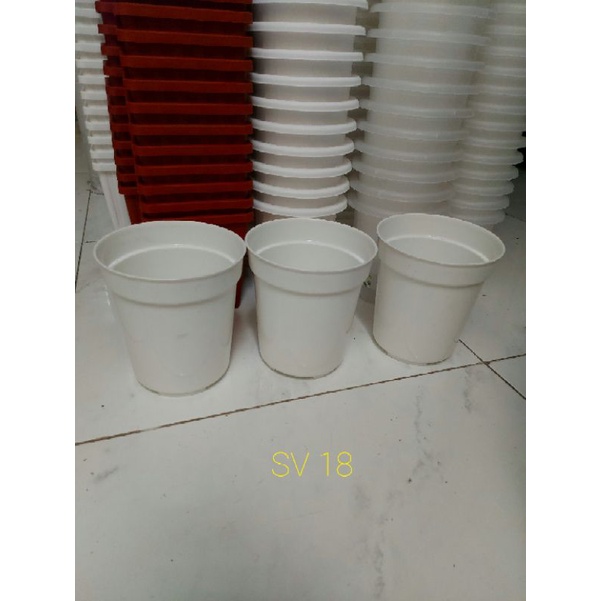 Pot SV 18 putih Pot Tinggi Pot Plastik