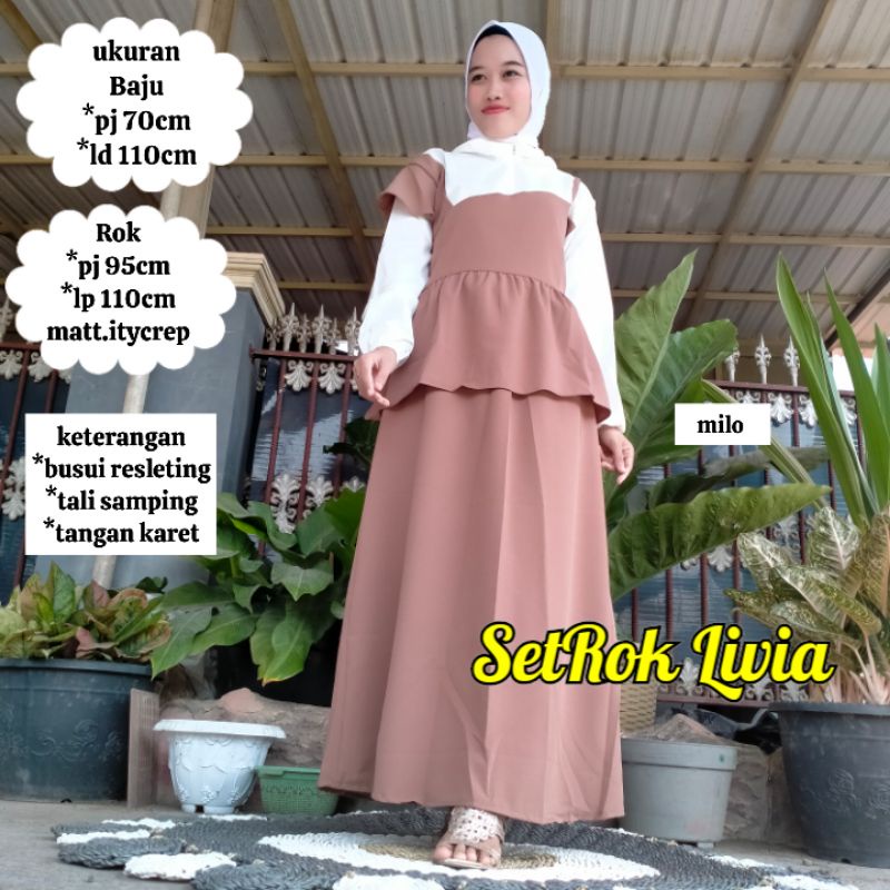 setelan rok itycrepe/setelan rok ity crepe premium