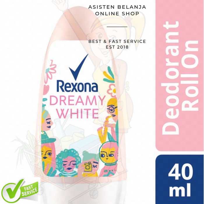 REXONA Women Dreamy White Dreamy Bright 40 ml 40ml Deodorant Roll On Perlindungan 48 jam