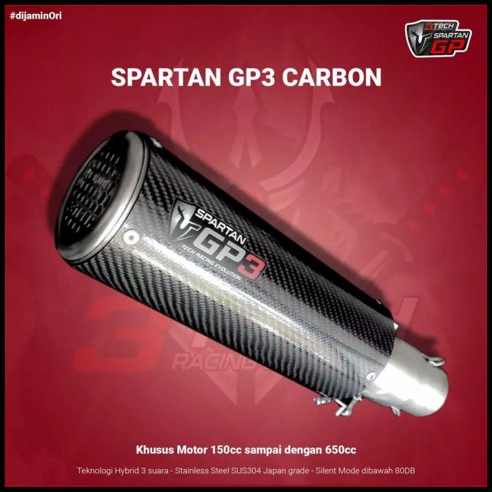 Knalpot Hybrid 3Tech Spartan Gp3 Carbon Full System 150Cc