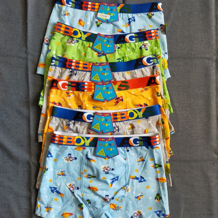 3 Pcs Boxer Anak Agree 6168 Pakaian Dalam Underwear CD Boys