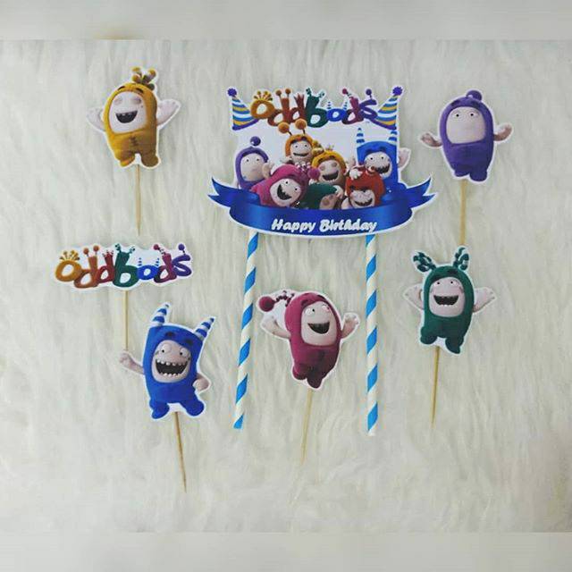 Topper Oddbods topper ulang tahun Topper puding topper cake hiasan kue