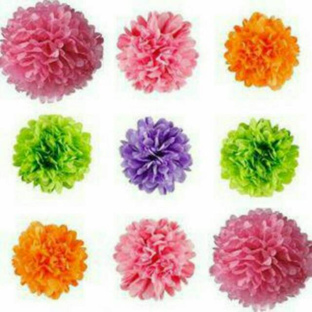 

Bunga kertas pompom custom / bisa di atur