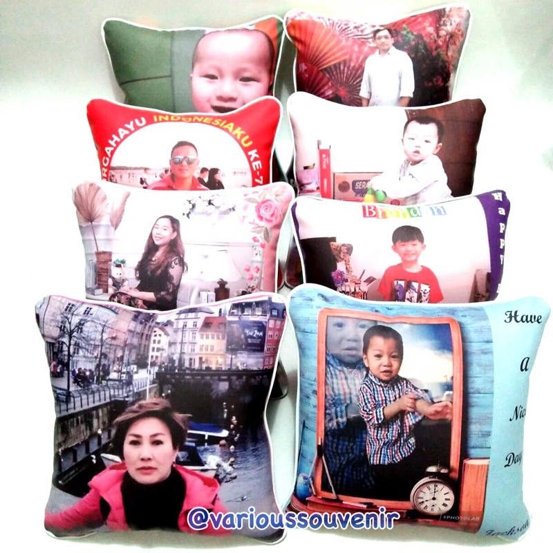 Bantal Foto Custom Waterproof Bolak Balik Hadiah Wisuda Kado Ultah Pernikahan Wedding Anniversary