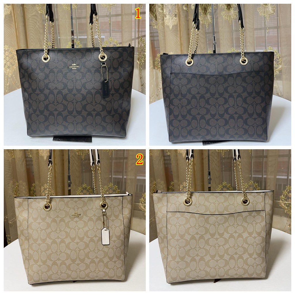 COACH 1565  Metal Chain Leather Shoulder Strap Ladies Bag Shopping Tote