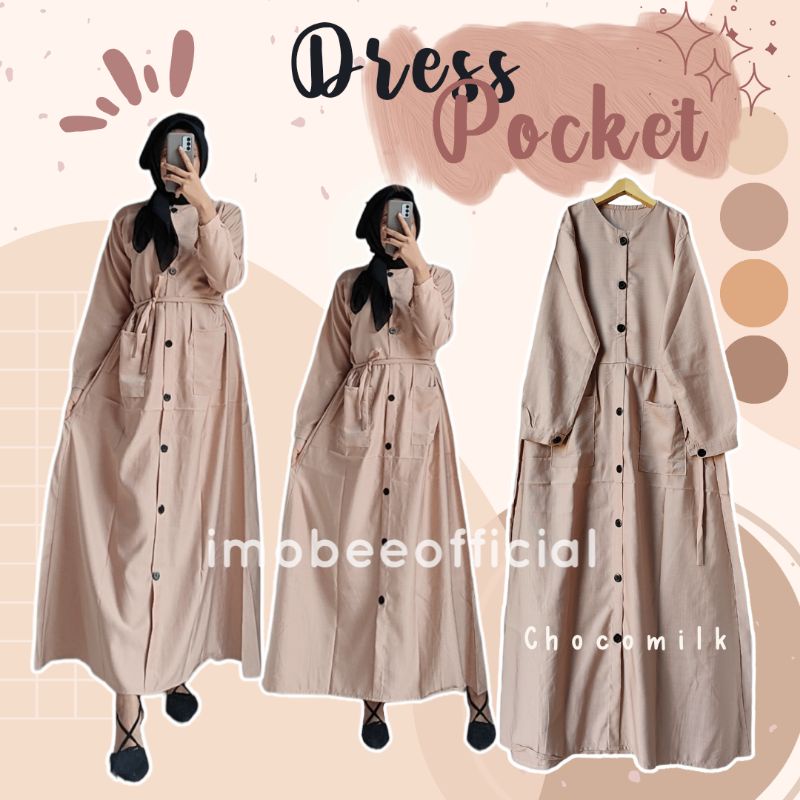 DRESS POCKET // GAMIS POCKET SAKU BALOTELI KANCING