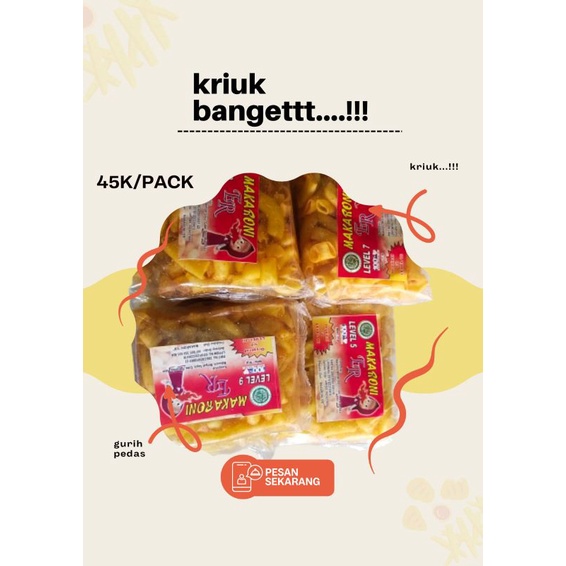 

Makaroni level ER gurih pedas isi 24pcs/pack