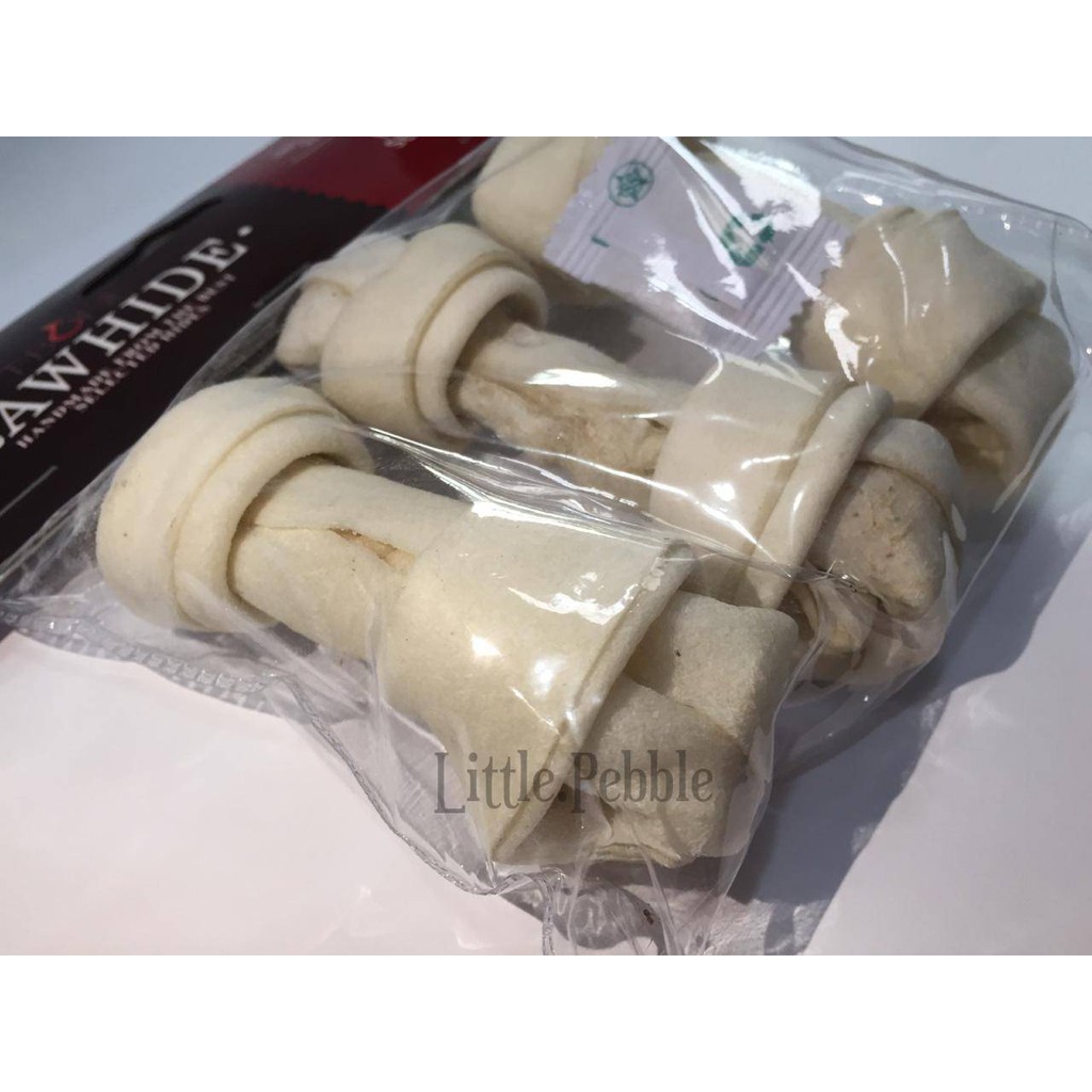 snack anjing tulang gigitan knotted bone rasa susu - natural