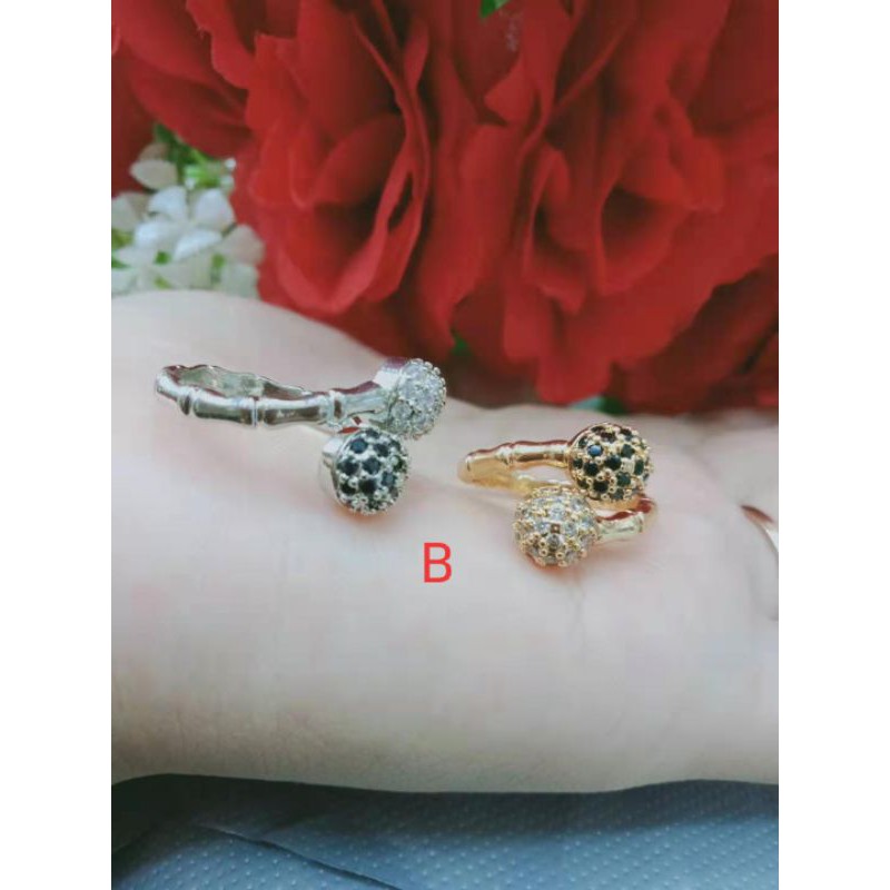 Cincin xuping bulat permata