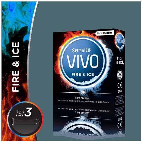 Kondom VIVO FIRE AND ICE isi 3 Pcs / Alat Kontrasepsi