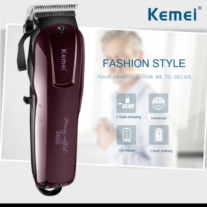 Hair Clipper Kemei 2600 - Alat Cukur Rambut Rechargeable Kemei Km-2600