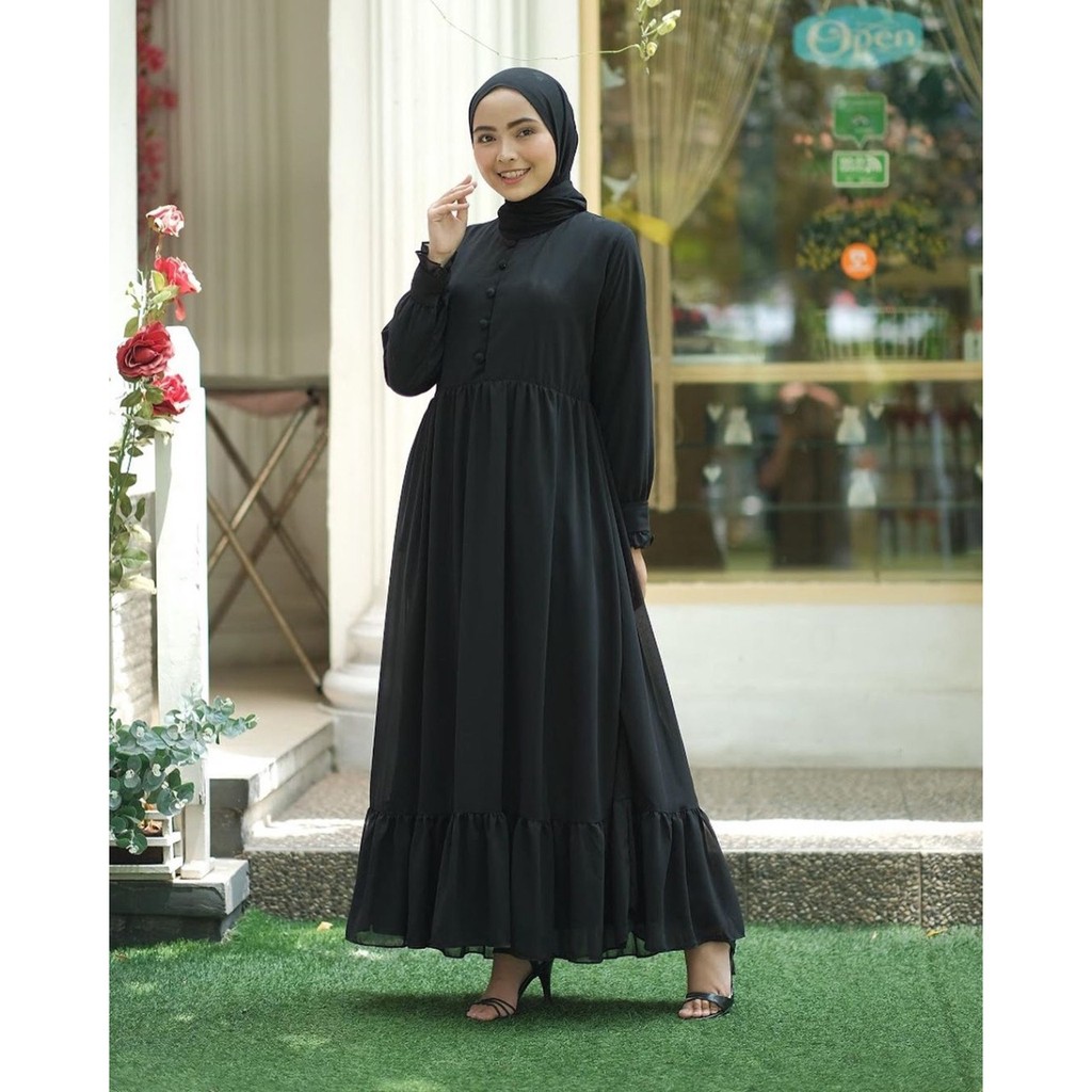 Sofia Maxy l Dress Muslim Polos Gamis Remaja Terpopuler