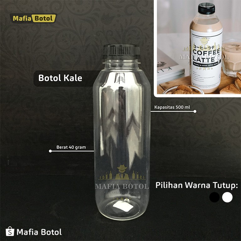 Botol Plastik kale 500 ml minuman Kopi Susu Jus Boba 500 ml syrup botol unik