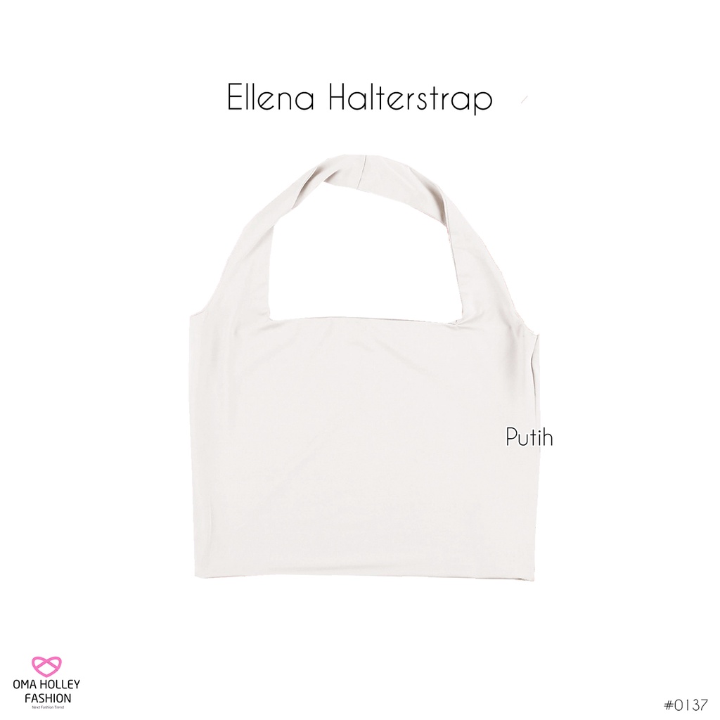 (COD) Tank top Ellena Wanita Halterstrap Elvz #0137-Putih
