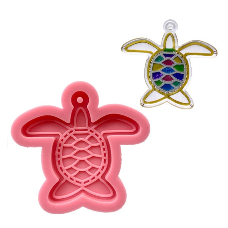 SIY  Pink Shiny Diy Tortoise Keychain Silicone Mold for Valentine Love Gift Craft