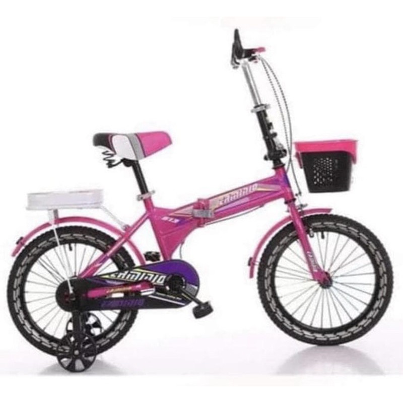 Sepeda Lipat Axxil 16 inch anak termurah bisa kredit garansi murah cicilan cicil COD NEW gojek grab-PINK
