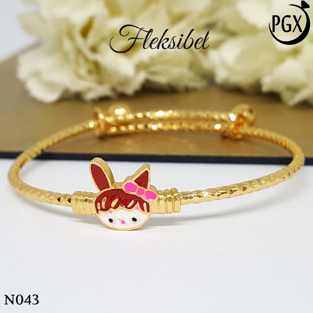 PGX Gelang Anak Xuping Aksesoris Perhiasan Bangle Bangkok Lapis Emas Premium - N043