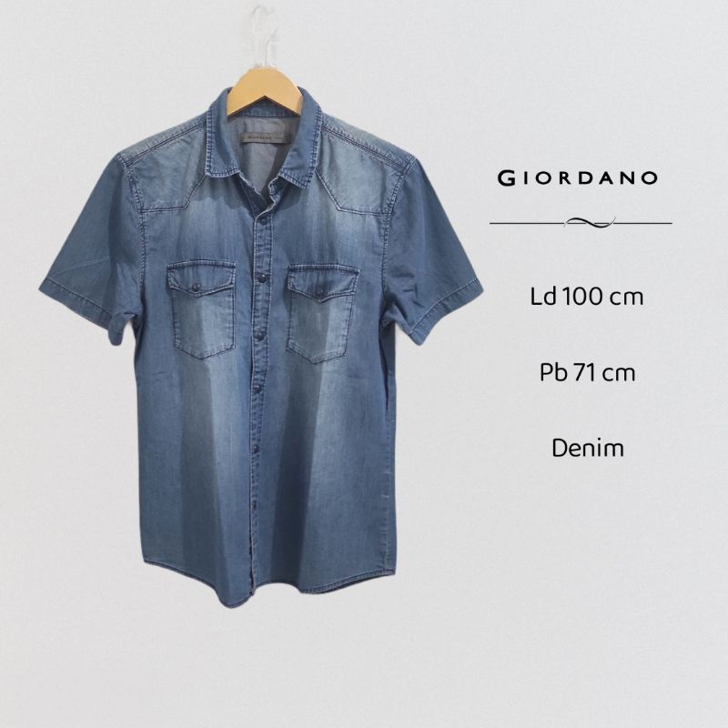 Atasan kemeja jeans Giordano preloved