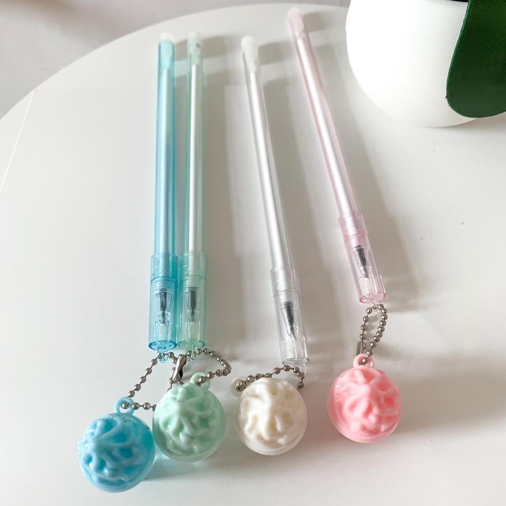 PULPEN GANTUNGAN SLIME ES KRIM PENA ICE CREAM PEN GEL TINTA MURAH UNIK LUCU READY STOCK-1