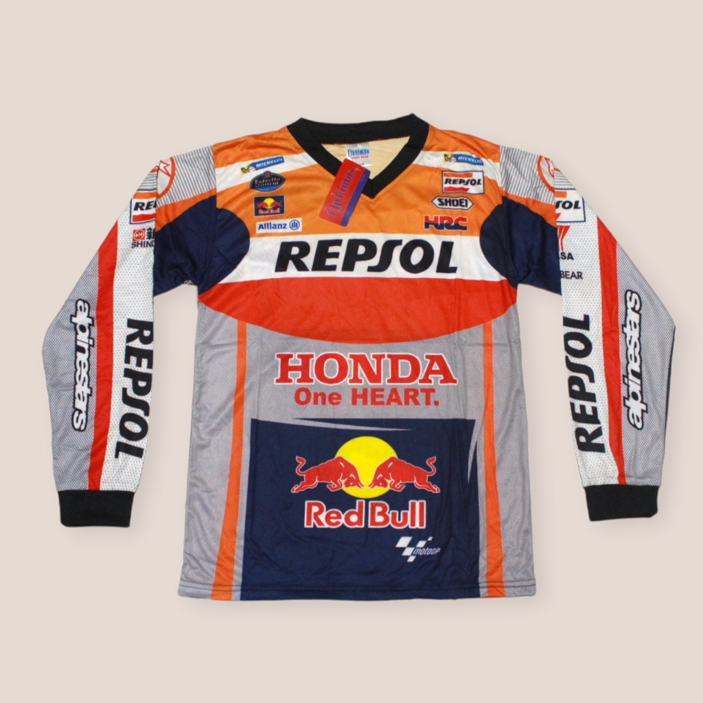 jersey baju kaos honda/baju kaos jersey team honda repsol anak tanggung lengan panjang