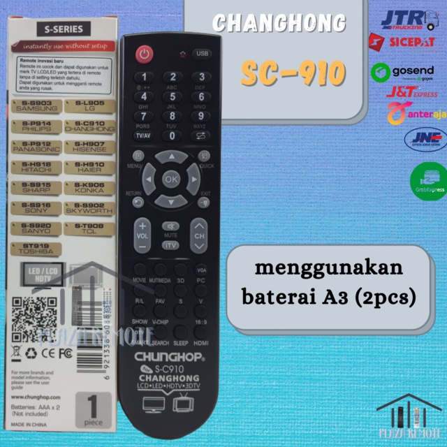 Remot / Remote TV Multi / Universal LCD/LED CHANGHONG SC-910 / ecer dan grosir