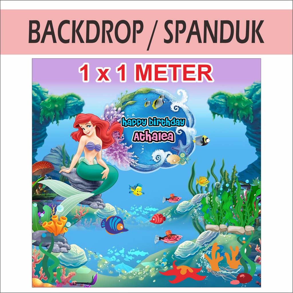 CUSTOM BACKDROP SPANDUK CUSTOM Ultah Anak FROZEN 1x1 meter