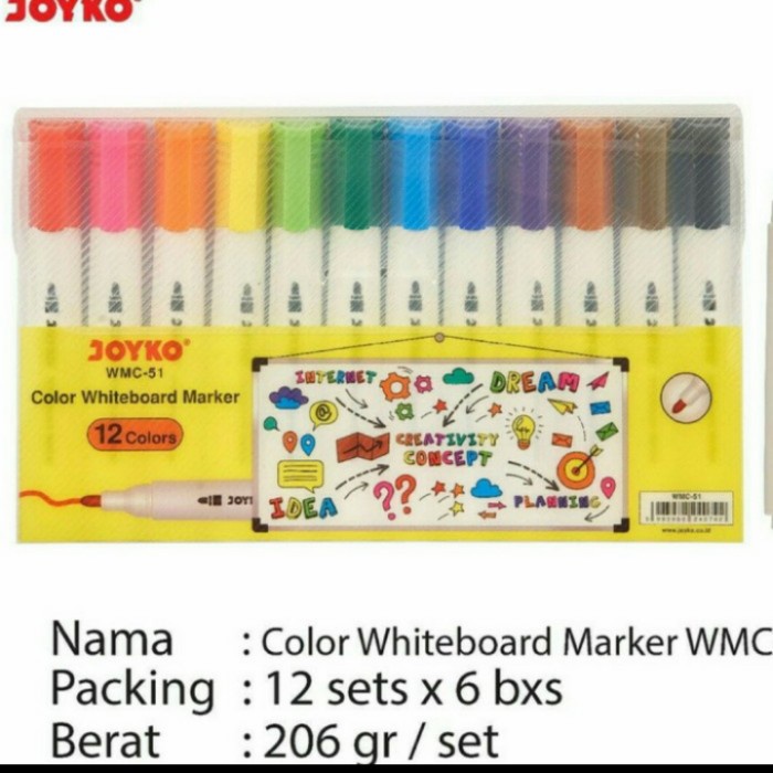 

Wow Spidol White Board Warna Warni Joyko Wmc 51 Hemat