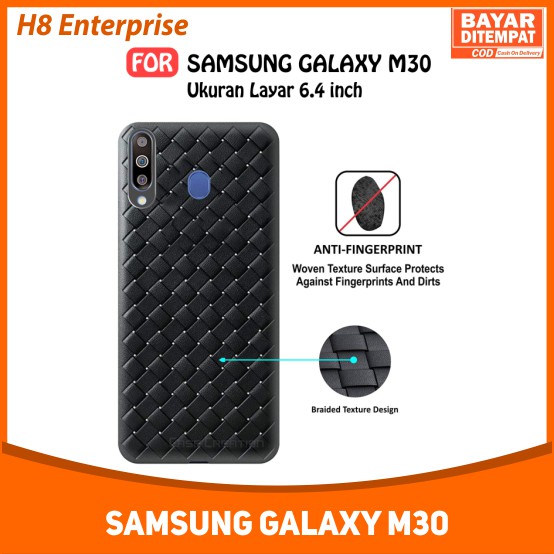 Soft Case Samsung Galaxy M30 Casing Cover HP Original Premium Woven Silicone