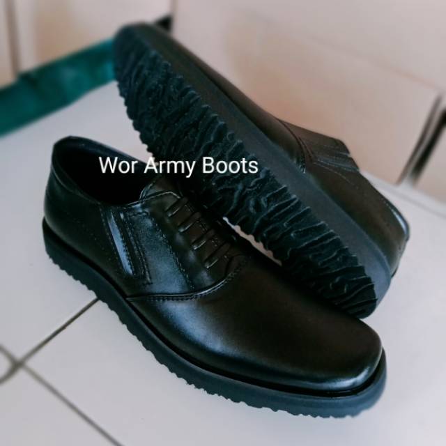 Sepatu PDH Dinas PC Tebal Sol Datar Pasir size 39 sampai 46 Wor Army Boots