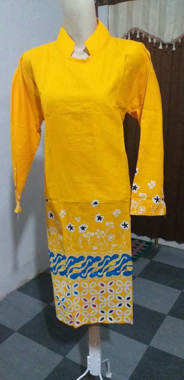 Tunik Batik Wanita Modern Terbaru Jumbo M L Xl Xxl Atasan Batik Wanita Seragam Murah Riskymabatik