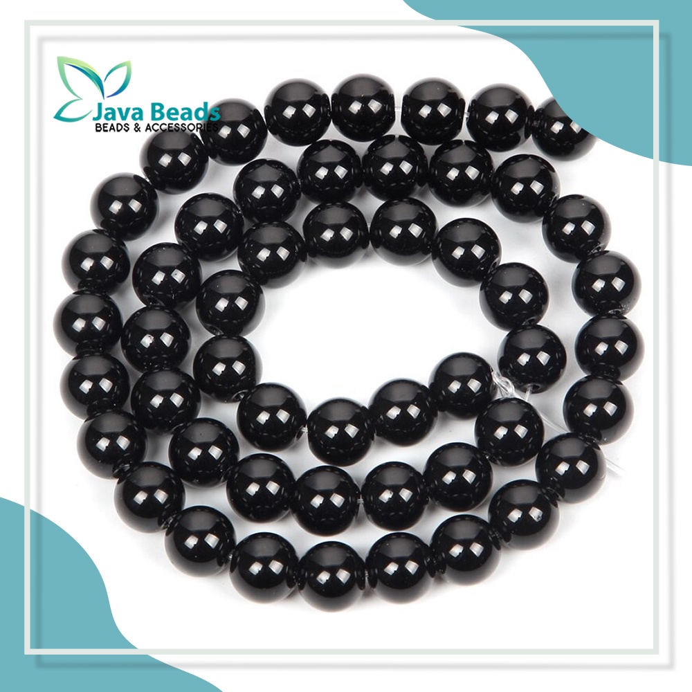 Batu Black Onyx Bahan Aksesoris Gelang Batu Agate Hitam Onyx