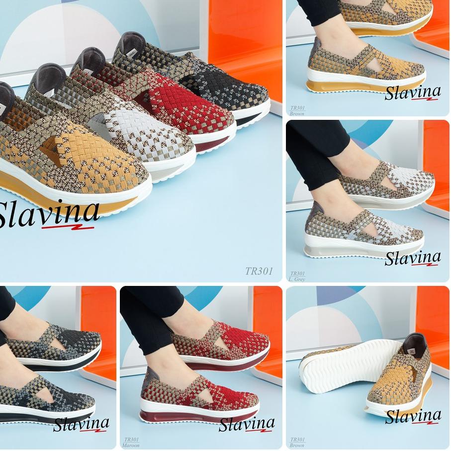 ➳ Sepatu Wanita Slavina Wedges Rajut TR301 ゜
