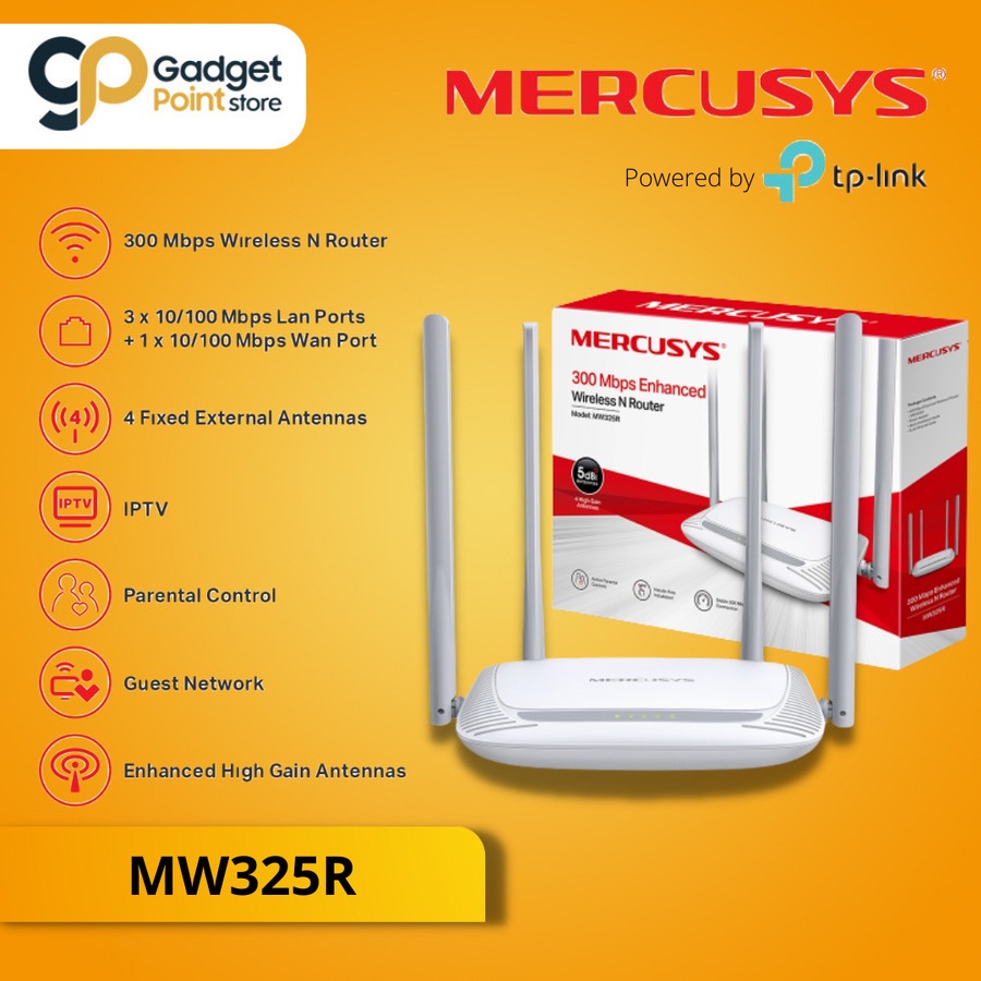 Mercusys MW325R 300Mbps | Enhanced Wireless N Router - Original Garansi Resmi