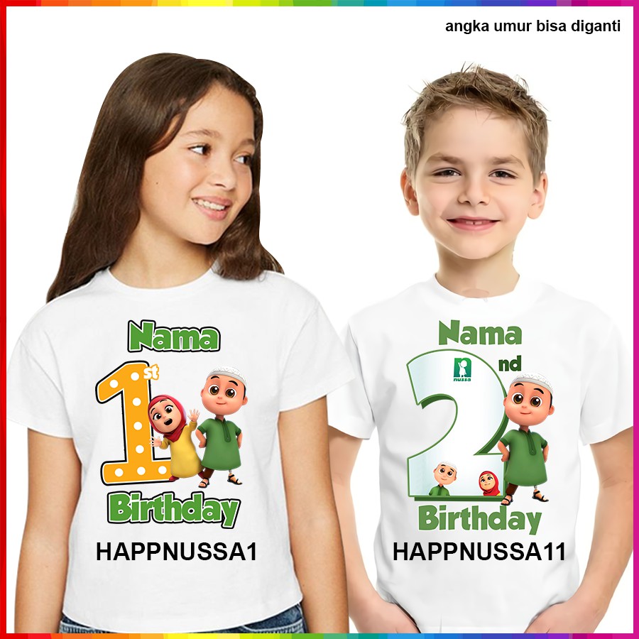 [FREE NAMA!!] Baju Kaos ANAK DAN DEWASA NUSSA RARA BANYAK MOTIF