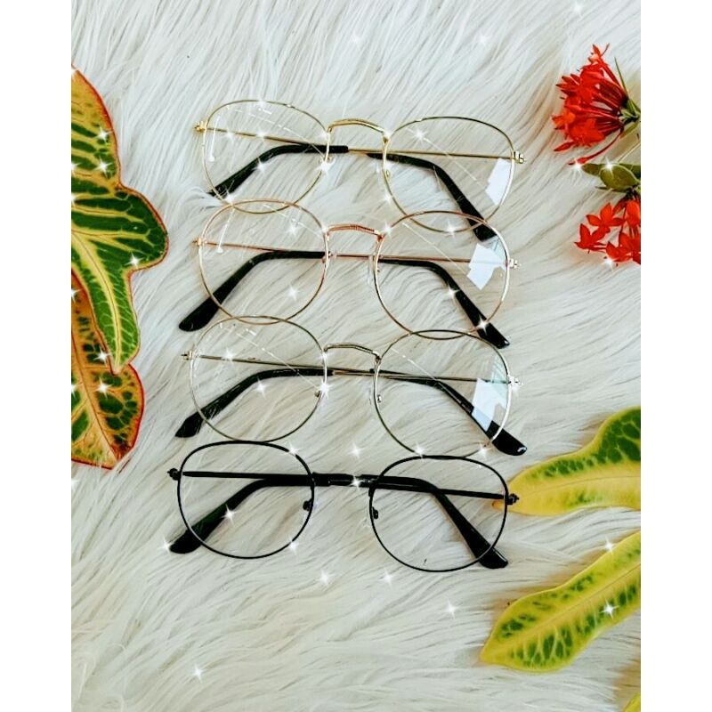 (SYA92) kacamata oval frame besi kacamata retro vintage