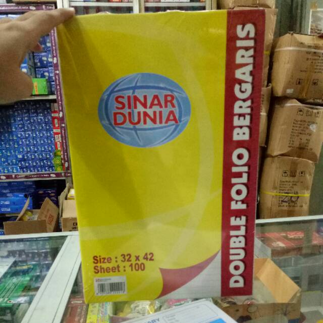 

Kertas Bergaris Folio / Double Folio 100 lembar sinar dunia