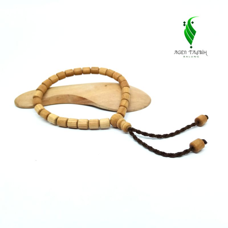 Gelang Kayu Cendana Motif Tabung Size 6mm Aroma Wangi Cendana Alami ORIGINAL!!