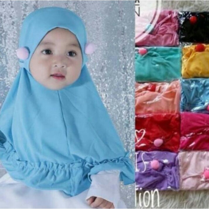 jilbab anak bayi POM2 sisi - kerudung anak lucu - hijab anak perempuan