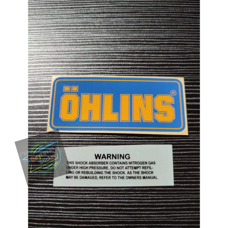 Sticker shock ohlins biru