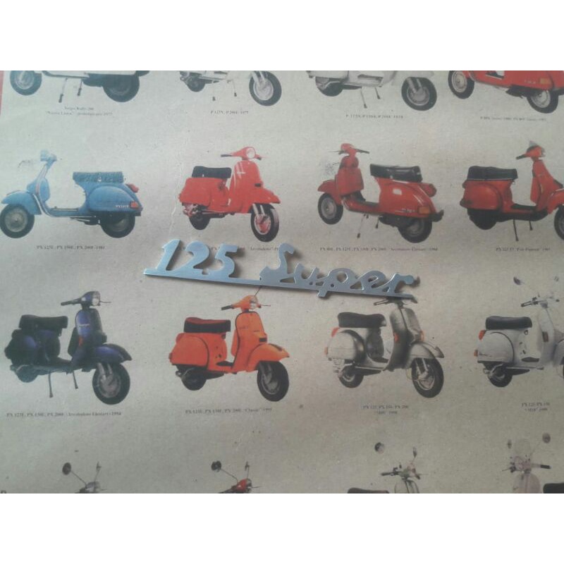 emblem custom vespa 125 super bahan alumunium tebal 2mm