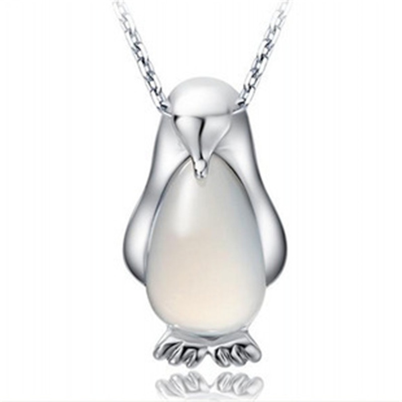 [Ready Stock]Cute Fashion Penguin Opal Necklace Pendant