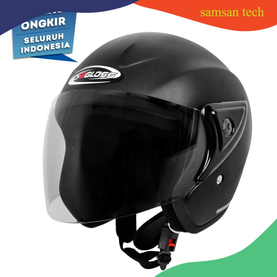 Cargloss CM Cargloss Helm Half Face - BLACK DOFF (ALL SIZE)