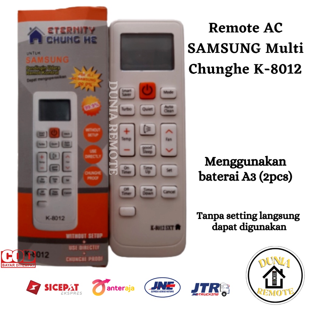 Remot Remote AC SAMSUNG MULTI Split CHUNGHE K-8012 tanpa setting
