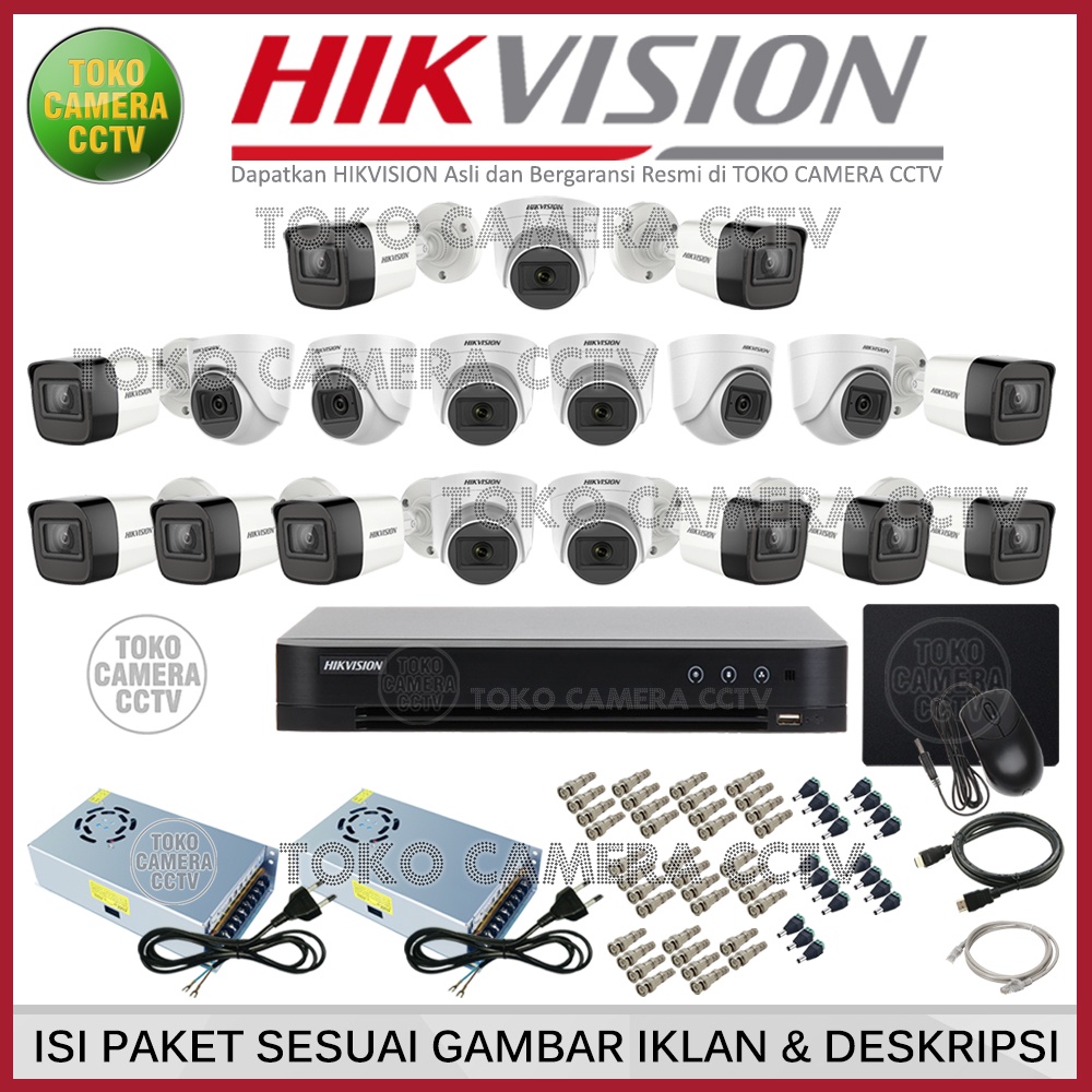 PAKET CCTV HIKVISION 2MP 32 CHANNEL 19 KAMERA