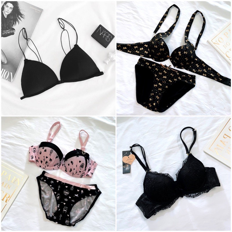 NEW Bra Bralette Set Underwear Wanita BH Pakaian Celana Dalam Bra Push Up Elastis Sexy Lucu