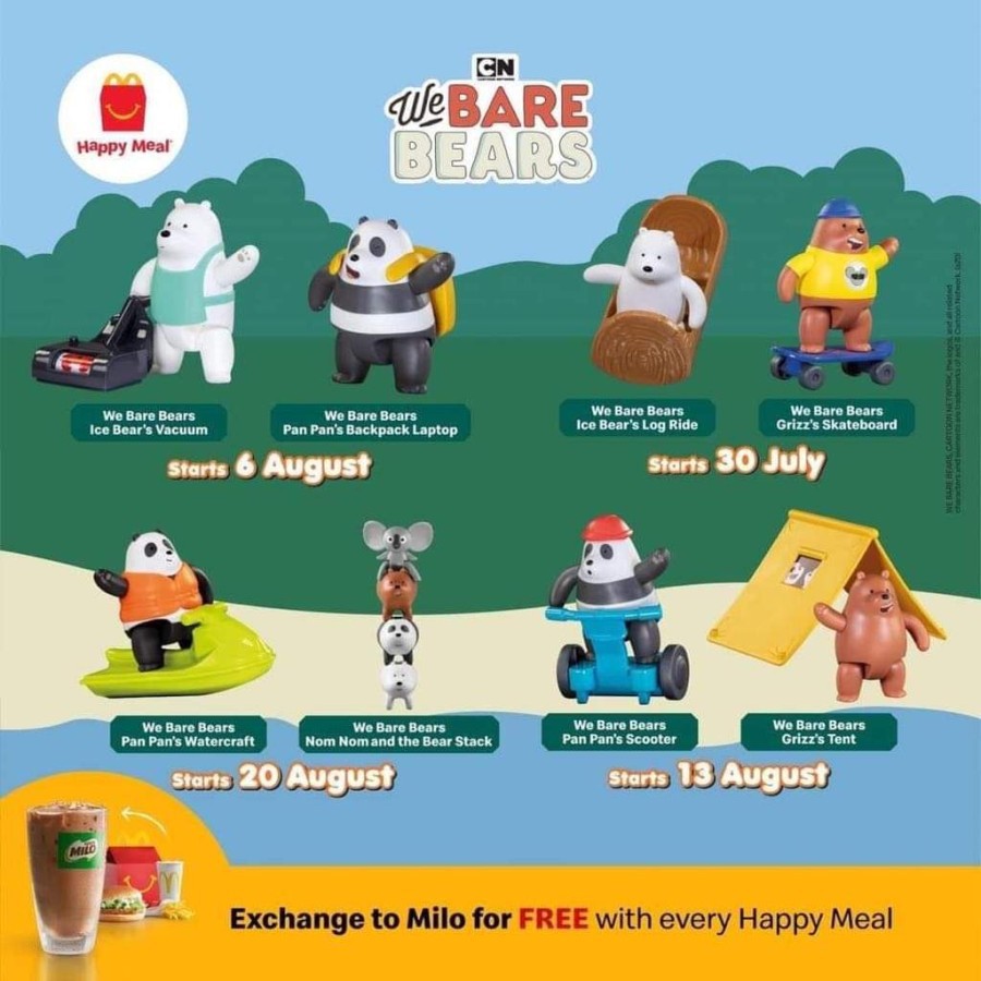 Happy Meal McDonalds McD We Bare Bears 2020 Complete Set