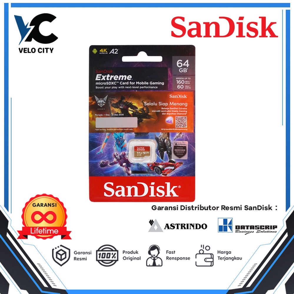 Memory Card | Micro SD 64GB SanDisk Extreme Gaming Limited Edition - Garansi Resmi Lifetime